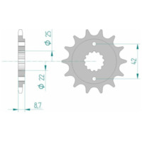 AFAM Standard Stahlritzel vorne 24501 - 520 für Kawasaki ESTRELLA250, GPZ400, GPZ500 24501-15