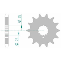 AFAM Standard Stahlritzel vorne 24504 - 530 für Kawasaki Z650, Z750 24504-17