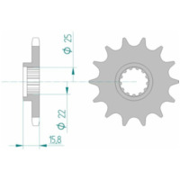 AFAM Standard Stahlritzel vorne 24508 - 525 für Kawasaki NINJAZX-6R 24508-15