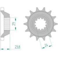 AFAM Steel Standard Front Sprocket 24806 - 530 for Kawasaki ZZR1100