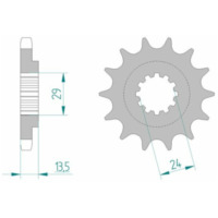 AFAM Steel Standard Front Sprocket 24900 - 530 for Kawasaki GPZ1100, ZRX1100, ZRX1200 24900-17