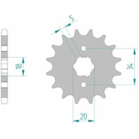 AFAM Standard Stahlritzel vorne 26200 - 428 für Honda C90CUB, CLR125CITYFLY, XLR125R Kymco QUANNON125, ZING125 26200-16
