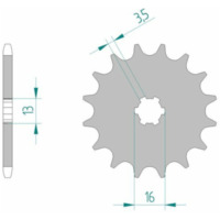 AFAM Standard Stahlritzel vorne 27100 - 420 für Suzuki LT-A50QUADSPORT, LT-Z50QUADSPORT, RM50 Yamaha CHAPPY50, DT50, TY50 27100-12