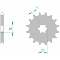 AFAM Standard Stahlritzel vorne 28200 - 428 für Suzuki, Yamaha, Scorpa 28200-14