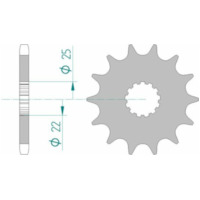 AFAM Standard Stahlritzel vorne 28401 - 525 für Suzuki, Kawasaki, Triumph 28401-17