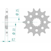 AFAM Standard Stahlritzel vorne 28402 - 520 für Kawasaki, Suzuki, Yamaha