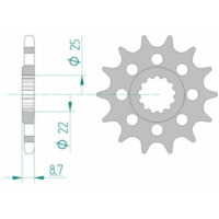 AFAM Standard Stahlritzel vorne 28403 - 525 für Suzuki GSX-R1000