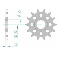 AFAM Standard Stahlritzel vorne 28404 - 520 für Suzuki, Kawasaki, Triumph 28404-16