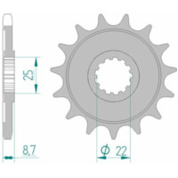 AFAM Standard Stahlritzel vorne 28405 - 525 für Kawasaki NINJAZX-9R, VERSYS1000, Z1000 28405-16