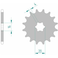 AFAM Standard Stahlritzel vorne 30100 - 420 für Yamaha, Kawasaki, Suzuki 30100-16