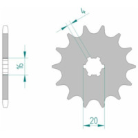 AFAM Steel Standard Front Sprocket 30200 - 520 for Yamaha IT175, IT200, YZ125 Kawasaki KDX200, KX125