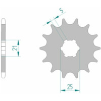 AFAM Standard Stahlritzel vorne 30300 - 520 für Yamaha DT400, IT250, RD350 Kawasaki KDX200, KDX220, KDX250 30300-12