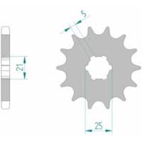 AFAM Steel Standard Front Sprocket 30301 - 530 for Yamaha RD250, RD350, RD400 30301-16