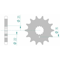 AFAM Standard Stahlritzel vorne 33600 - 630 für Kawasaki GPZ750, Z650, Z750 Suzuki GS750
