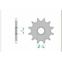 AFAM Standard Stahlritzel vorne 40300 - 520 für Beta EVO1252T, EVO2002T, EVO2502T