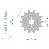 AFAM Standard Stahlritzel vorne 46203 - 520 für Cagiva ALETTAORO125, BLUES125, CRUISER125 46203-13