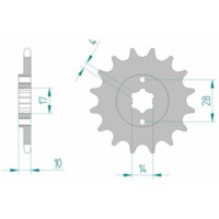 AFAM Standard Stahlritzel vorne 49100 - 420 für Derbi FENIXEX50, GPR50, SENDA50 Cagiva MITO50 49100-13