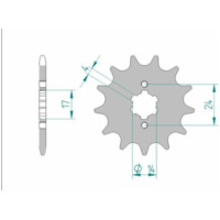 AFAM Steel Standard Front Sprocket 49102 - 420 for Derbi, Aprilia, Gilera 49102-12