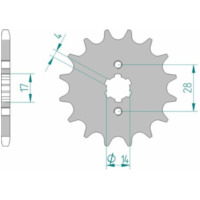 AFAM Standard Stahlritzel vorne 49200 - 428 für Derbi GP1125, GPR125, MULHACEN125 Aprilia 125SXE4