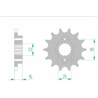 AFAM Steel Standard Front Sprocket 52604 - 520 for Ducati 600MONSTER, 600SSSUPERSPORT, 620MONSTER Mash SCRAMBLER