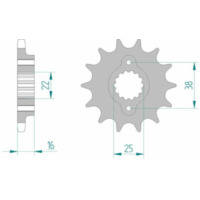 AFAM Steel Standard Front Sprocket 52608 - 525 for Ducati 916, 916MONSTER, 996