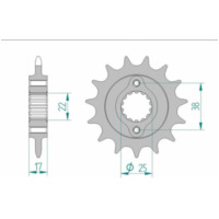 AFAM Steel Standard Front Sprocket 52612 - 520 for Ducati 900MONSTER 52612-15