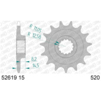 AFAM Steel Standard Front Sprocket 52619 - 520 for Ducati 821MONSTER, 950HYPERMOTARD, MONSTER