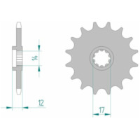 AFAM Steel Standard Front Sprocket 58102 - 420 for Gilera EAGLET50(BOITE), GSM50, H@K50 for: Gas Gas EC50ROOKIE, SM50, TXTROOKIE80