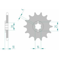 AFAM Standard Stahlritzel vorne 64200 - 520 für Husqvarna CR125, SMS125, WR125 64200-13