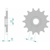 AFAM Steel Standard Front Sprocket 64201 - 520 for Husqvarna CR125, WR125