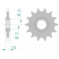 AFAM Standard Stahlritzel vorne 64302 - 520 für Husaberg FC450, FC501, FC550 Husqvarna CR125, CR240, CR500 64302-14