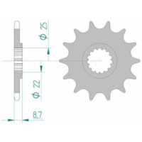 AFAM Selbstreinigendes Stahlritzel vorne 73301 - 520 für KTM, Beta, Husqvarna 73301+15