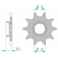 AFAM Steel Standard Front Sprocket 79304 - 520 for Montesa COTA4RT250