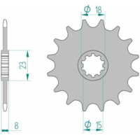 AFAM Standard Stahlritzel vorne 94108 - 415 für Aprilia CLASSIC50, PEGASO50, RS50 Rieju DRAC50 94108-14