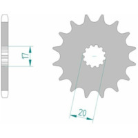 AFAM Standard Stahlritzel vorne 94118 - 428 für Beta, HM, HRD