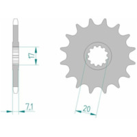 AFAM Steel Standard Front Sprocket 94119 - 420 for Rieju, CPI, Peugeot 94119-14