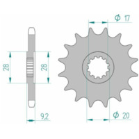 AFAM Standard Stahlritzel vorne 94121 - 428 für HM CRE50, CRE50BAJA, CRE50DERAPAGE 94121-13