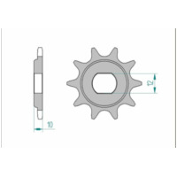 AFAM Steel Standard Front Sprocket 94122 - 415 for KTM 50SM, 50SX