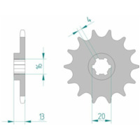 AFAM Standard Stahlritzel vorne 94214 - 520 für TM Racing MX85 94214-13