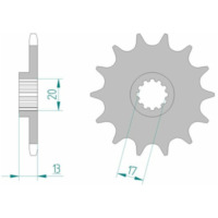 AFAM Steel Standard Front Sprocket 94215 - 520 for TM Racing EN125, EN144, MX125