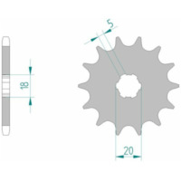 AFAM Standard Stahlritzel vorne 94305 - 520 für GAS GAS CONTACTTX320, CONTACTTXT250, CONTACTTXT270 94305-11