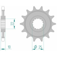 AFAM Standard Stahlritzel vorne 94312 - 520 für TM Racing EN250, EN2502T, EN2504T EN400ENDURO