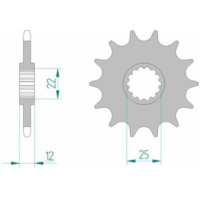 AFAM Steel Standard Front Sprocket 94313 - 520 for GAS GAS EC200, EC250, EC300