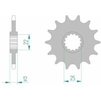 AFAM Steel Standard Front Sprocket 94313 - 520 for GAS GAS EC200, EC250, EC300 94313-13