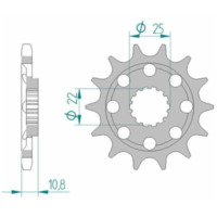 AFAM Steel Standard Front Sprocket 94807 - 525 for MV Agusta BRUTALE1078RR, BRUTALE1090, BRUTALE910