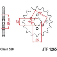 JT SPROCKETS Standard Stahlritzel vorne 1265 - 520 für Honda XL250K, XL250S