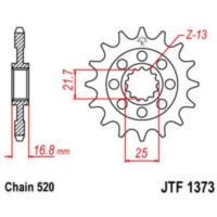 JT SPROCKETS Steel Standard Front Sprocket 1373 - 520 for Honda CTX700, NC700INTEGRA, NC700S