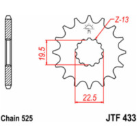 JT SPROCKETS Standard Stahlritzel vorne 433 - 520 für Suzuki GSF400BANDIT, TS250