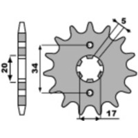 PBR Steel Standard Front Sprocket 2037 - 428 for Honda, Rieju, Derbi 2037.16.18NC