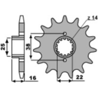 PBR Standard Stahlritzel vorne 2050 - 525 für Ducati 1000MONSTER, 1000SSSUPERSPORT, 749 2050.15.18NC